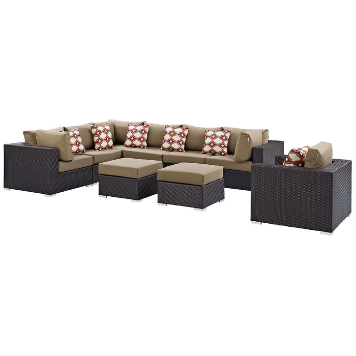 Convene 9 Piece Outdoor Patio Sectional Set