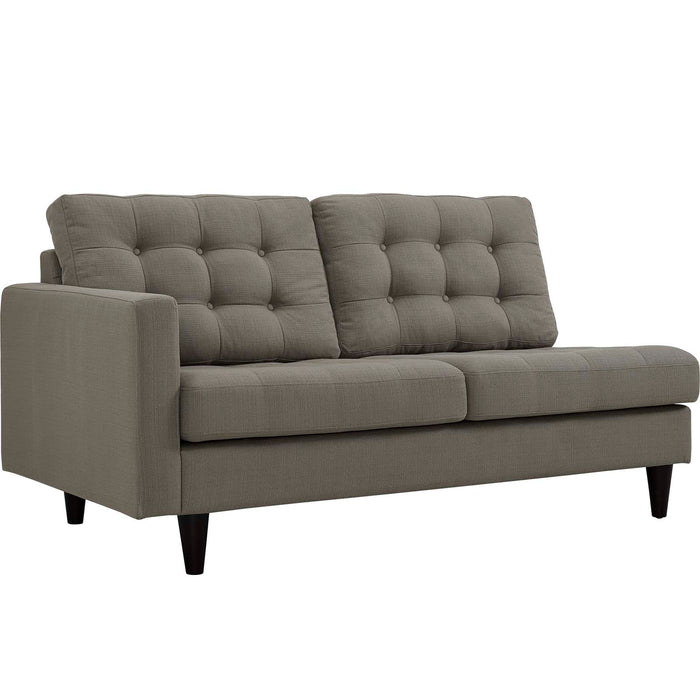 Empress Left-Facing Upholstered Fabric Loveseat