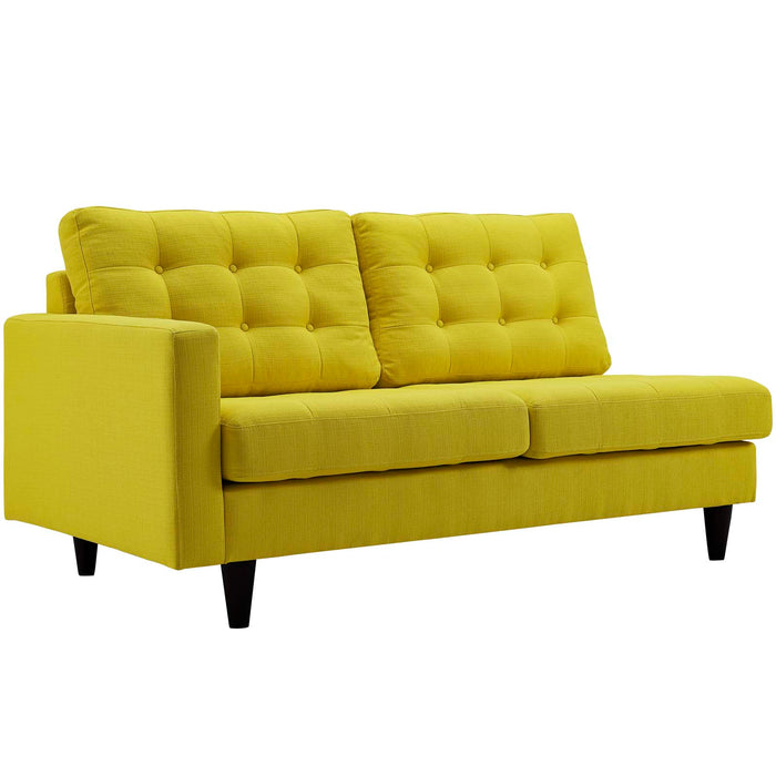 Empress Left-Facing Upholstered Fabric Loveseat