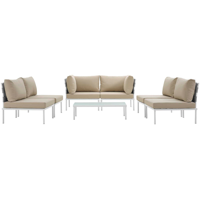 Harmony 7 Piece Outdoor Patio Aluminum Sectional Sofa Set