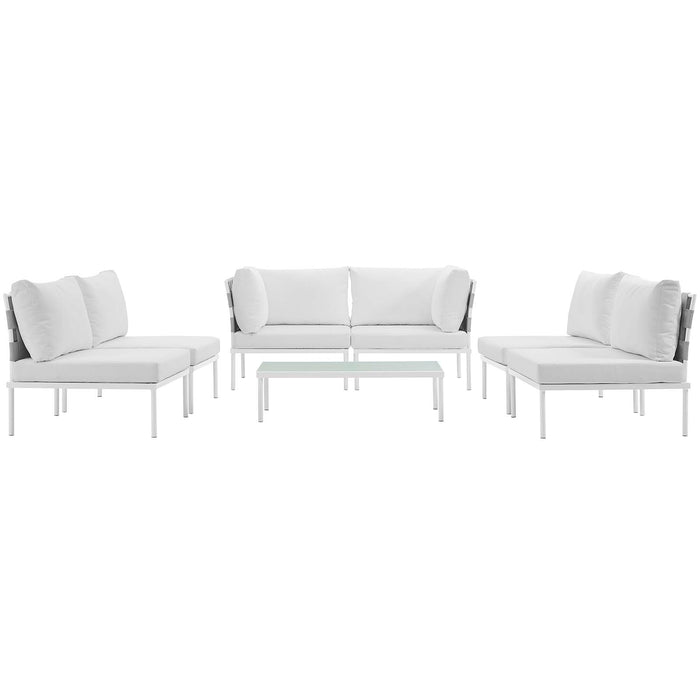 Harmony 7 Piece Outdoor Patio Aluminum Sectional Sofa Set