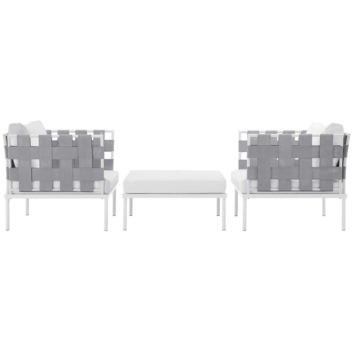 Harmony 3 Piece Outdoor Patio Aluminum Sectional Sofa Set