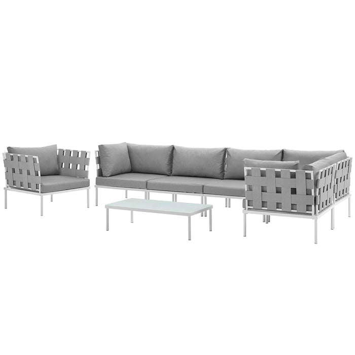 Harmony 7 Piece Outdoor Patio Aluminum Sectional Sofa Set