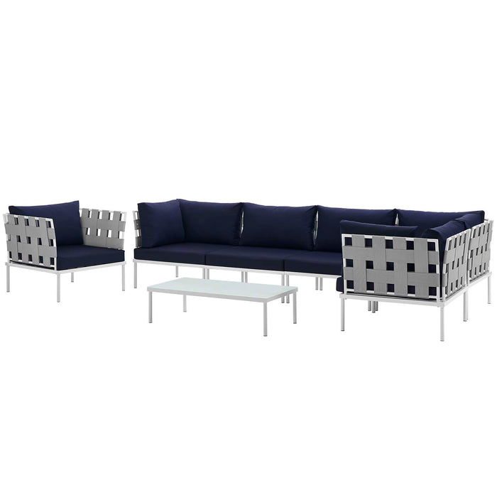 Harmony 7 Piece Outdoor Patio Aluminum Sectional Sofa Set