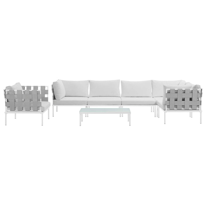 Harmony 7 Piece Outdoor Patio Aluminum Sectional Sofa Set