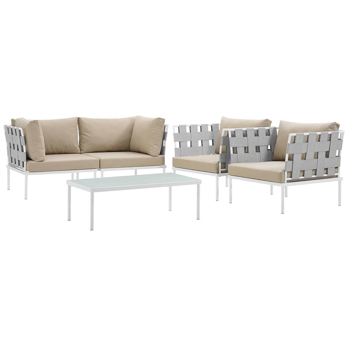 Harmony 5  Piece Outdoor Patio Aluminum Sectional Sofa Set