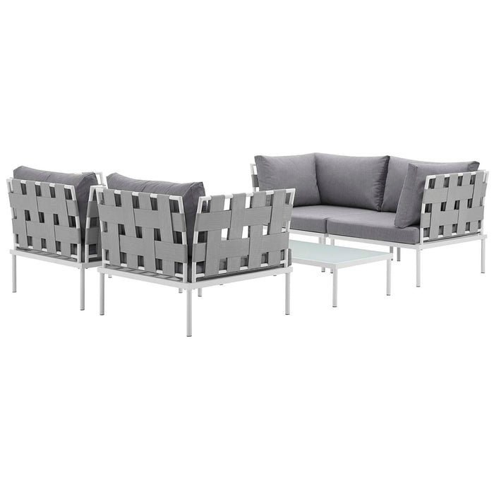 Harmony 5  Piece Outdoor Patio Aluminum Sectional Sofa Set