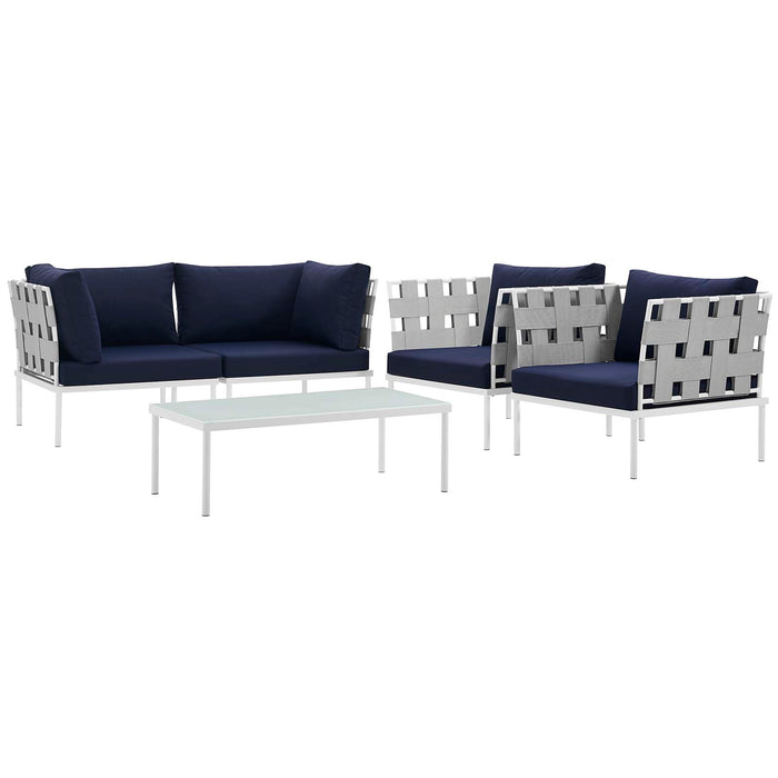 Harmony 5  Piece Outdoor Patio Aluminum Sectional Sofa Set