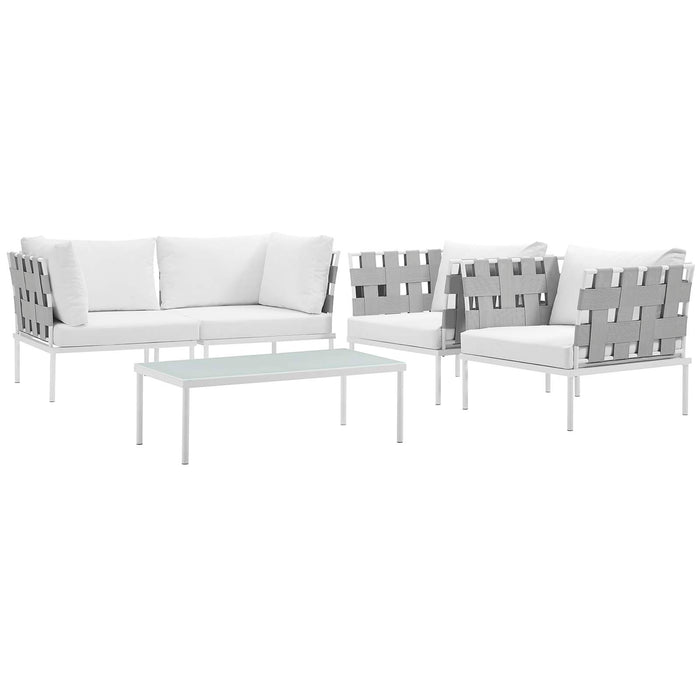 Harmony 5  Piece Outdoor Patio Aluminum Sectional Sofa Set