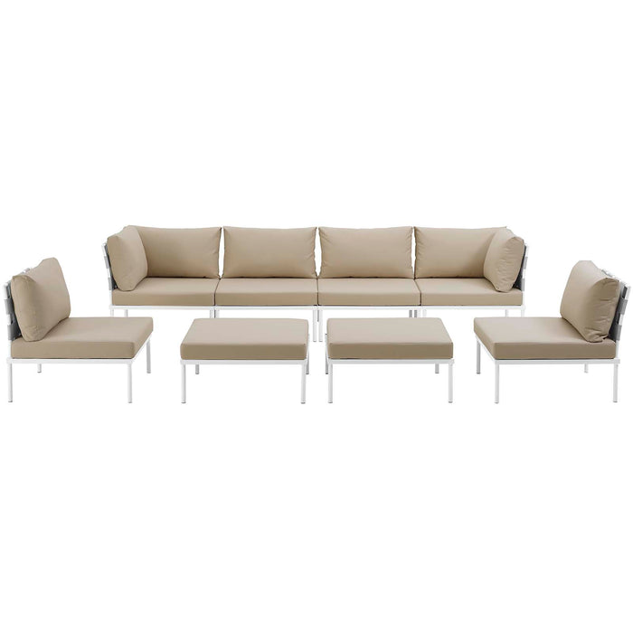 Harmony 8 Piece Outdoor Patio Aluminum Sectional Sofa Set