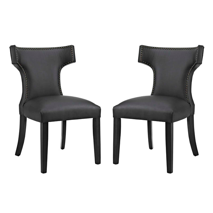 Curve Dining Side Chair Vinyl Set of 2