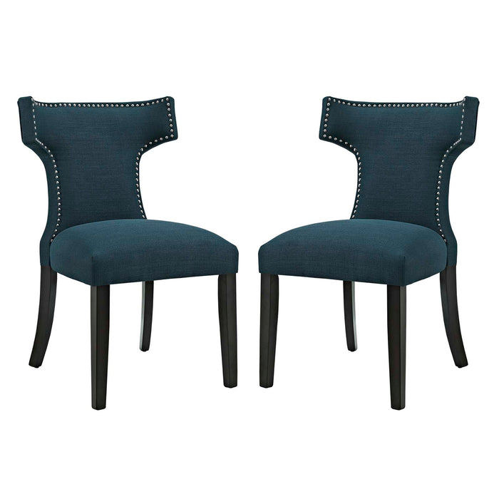 Curve Dining Side Chair Fabric Set of 2