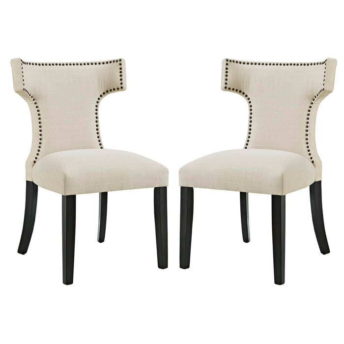 Curve Dining Side Chair Fabric Set of 2