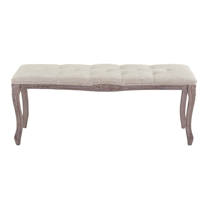 Regal Vintage French Upholstered Fabric Bench