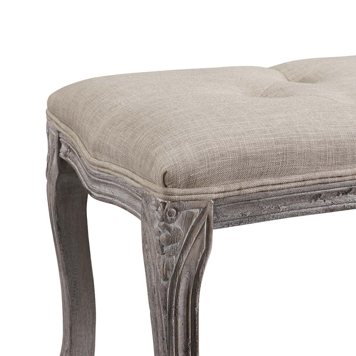 Regal Vintage French Upholstered Fabric Bench