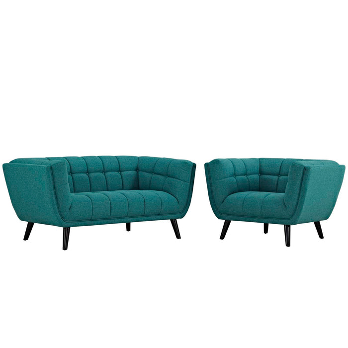 Bestow 2 Piece Upholstered Fabric Loveseat and Armchair Set