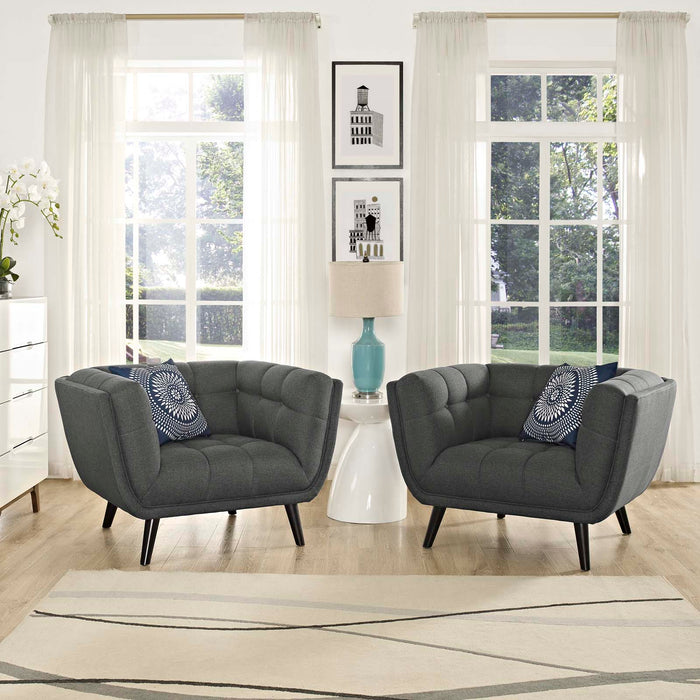 Bestow 2 Piece Upholstered Fabric Armchair Set