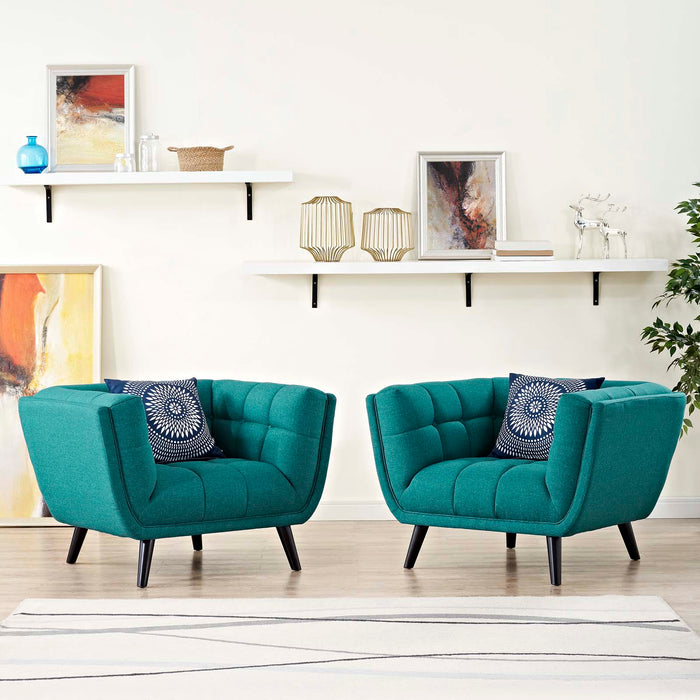 Bestow 2 Piece Upholstered Fabric Armchair Set