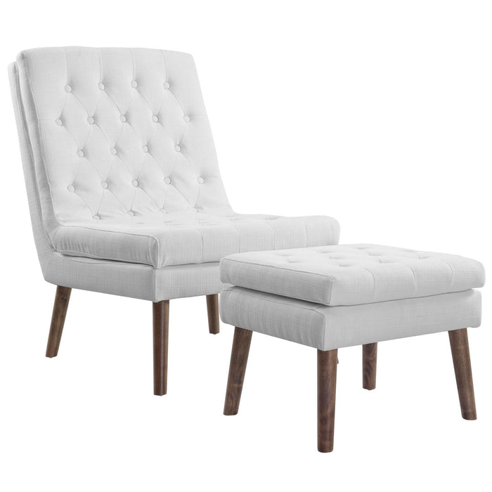 Modify Upholstered Lounge Chair and Ottoman