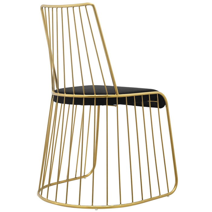 Rivulet Gold Stainless Steel Performance Velvet Dining Chair