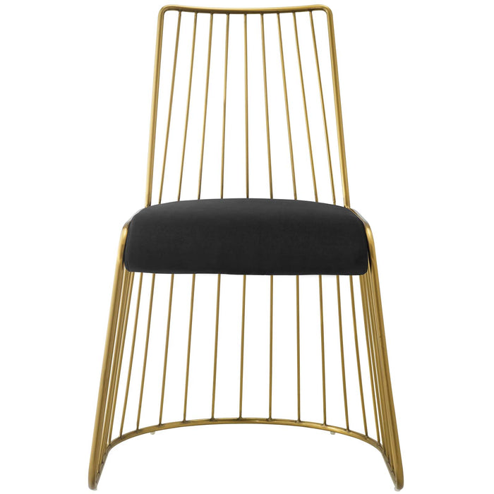 Rivulet Gold Stainless Steel Performance Velvet Dining Chair