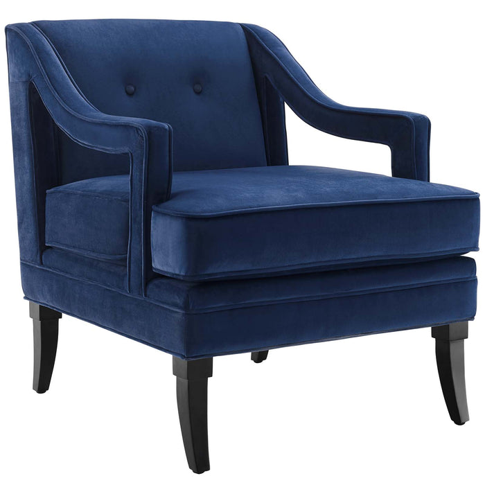 Concur Button Tufted Performance Velvet Armchair