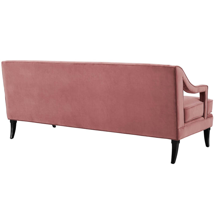 Concur Button Tufted Performance Velvet Sofa