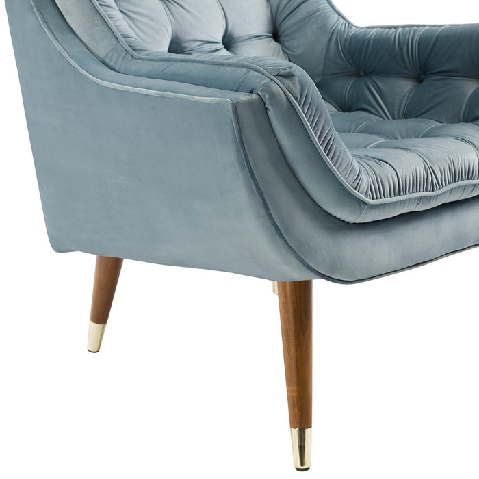 Suggest Button Tufted Performance Velvet Lounge Chair