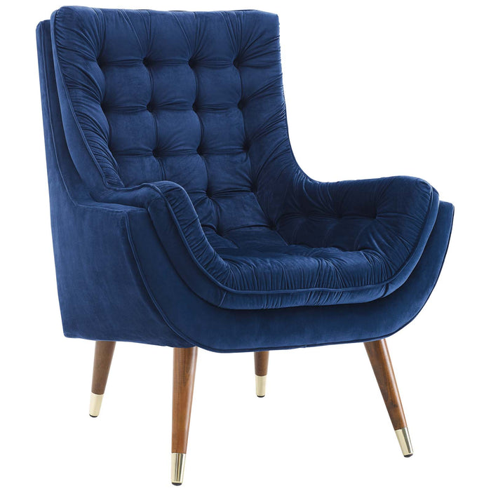 Suggest Button Tufted Performance Velvet Lounge Chair