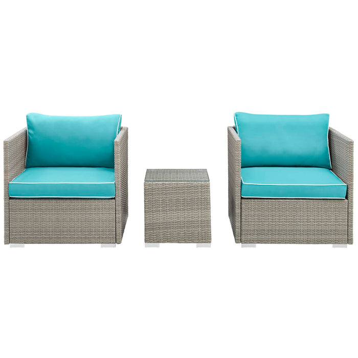 Repose 3 Piece Outdoor Patio Sectional Set