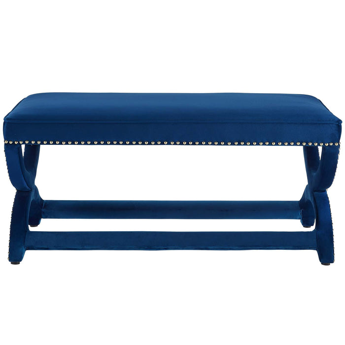 Expound Upholstered Nailhead Trim Performance Velvet Bench