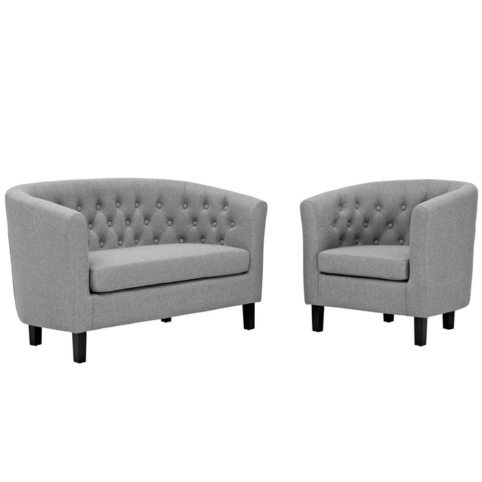 Prospect 2 Piece Upholstered Fabric Loveseat and Armchair Set