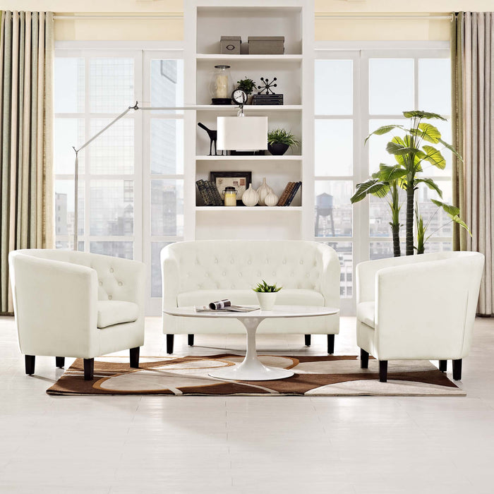 Prospect 3 Piece Performance Velvet Loveseat and Armchair Set