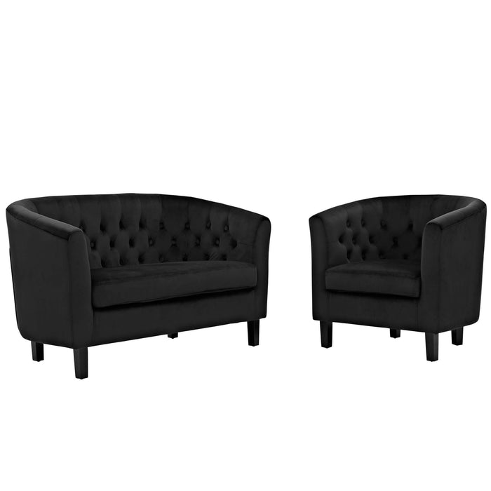 Prospect 2 Piece Performance Velvet Loveseat and Armchair Set