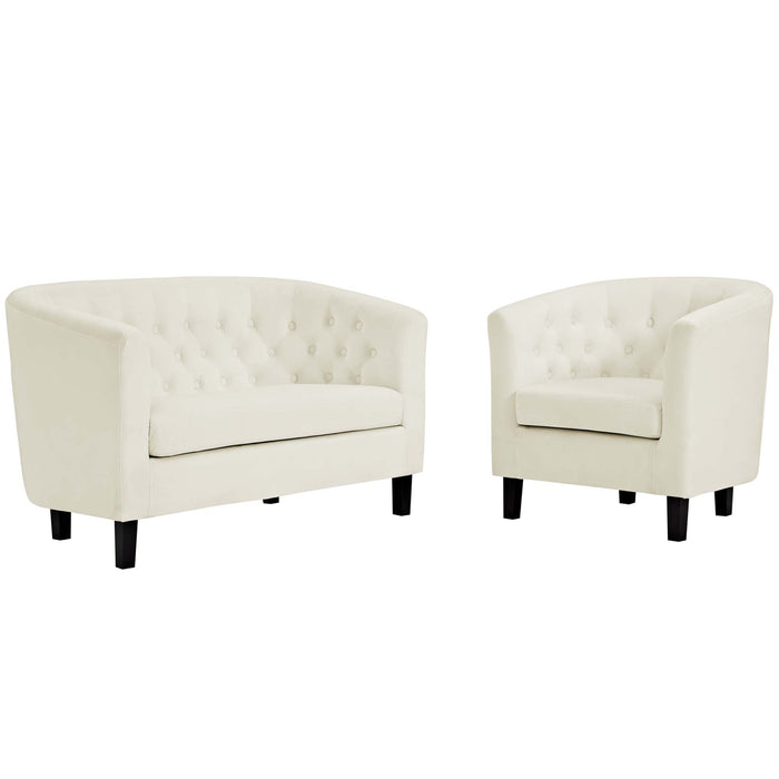 Prospect 2 Piece Performance Velvet Loveseat and Armchair Set