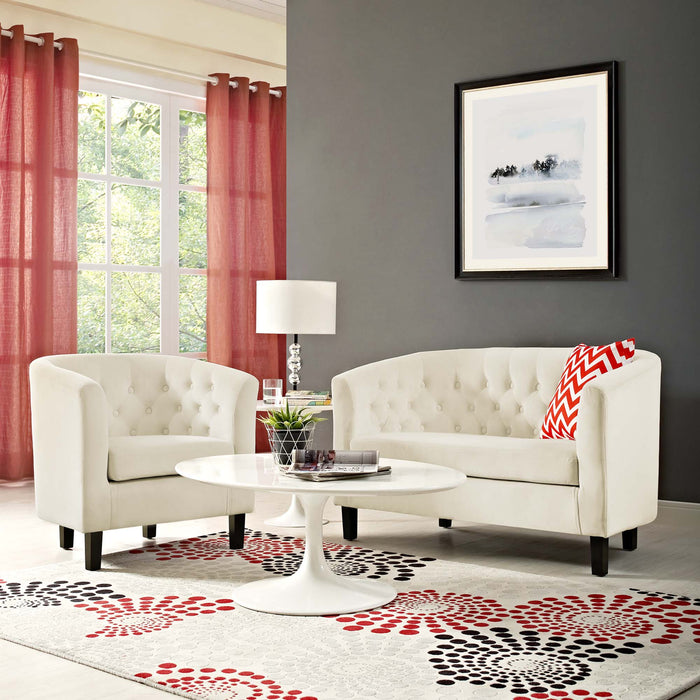 Prospect 2 Piece Performance Velvet Loveseat and Armchair Set