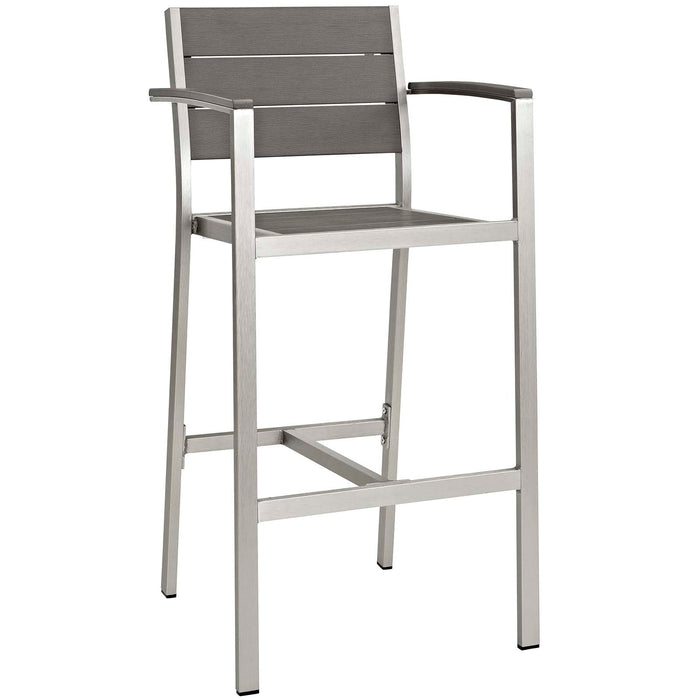 Shore Bar Stool Outdoor Patio Aluminum Set of 2