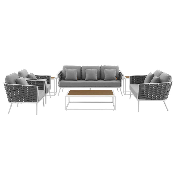 Stance 7 Piece Outdoor Patio Aluminum Sectional Sofa Set