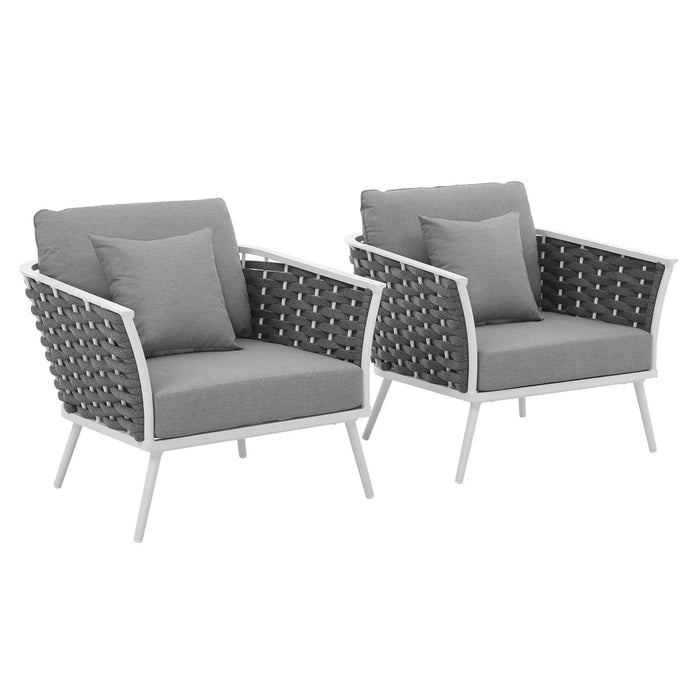 Stance Armchair Outdoor Patio Aluminum Set of 2