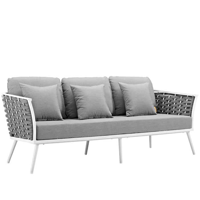 Stance 2 Piece Outdoor Patio Aluminum Sectional Sofa Set