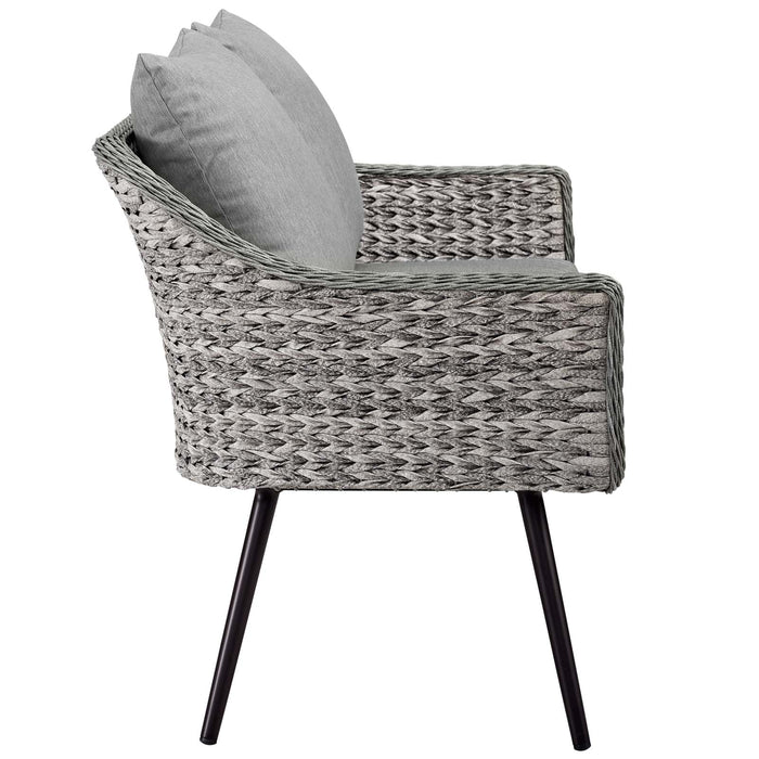 Endeavor 3 Piece Outdoor Patio Wicker Rattan Loveseat and Armchair Set