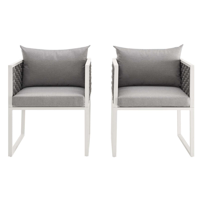 Stance Dining Armchair Outdoor Patio Aluminum Set of 2