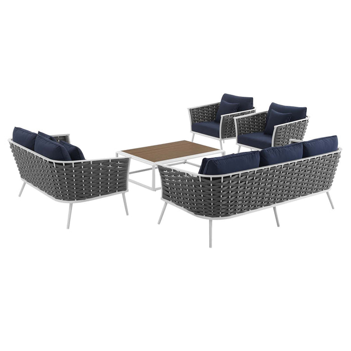 Stance 5 Piece Outdoor Patio Aluminum Sectional Sofa Set