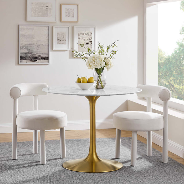 Lippa 40" Round Artificial Marble Dining Table