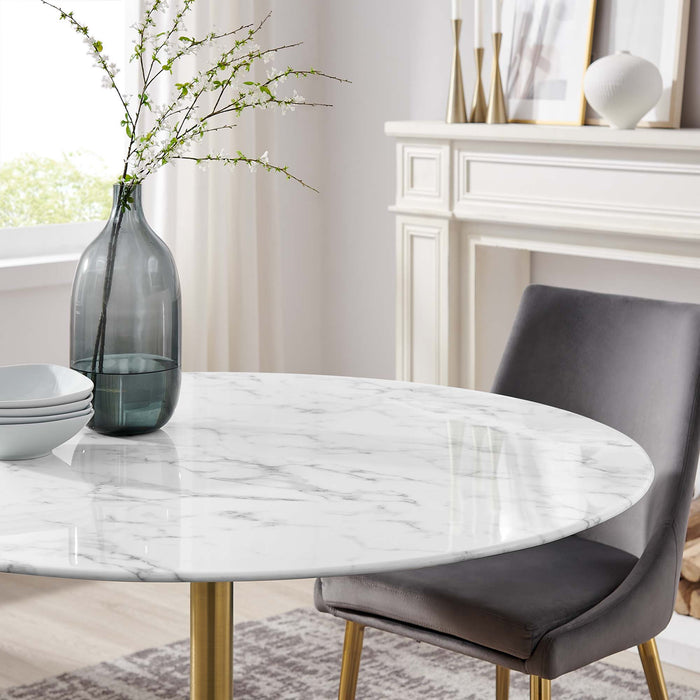 Lippa 48" Round Artificial Marble Dining Table