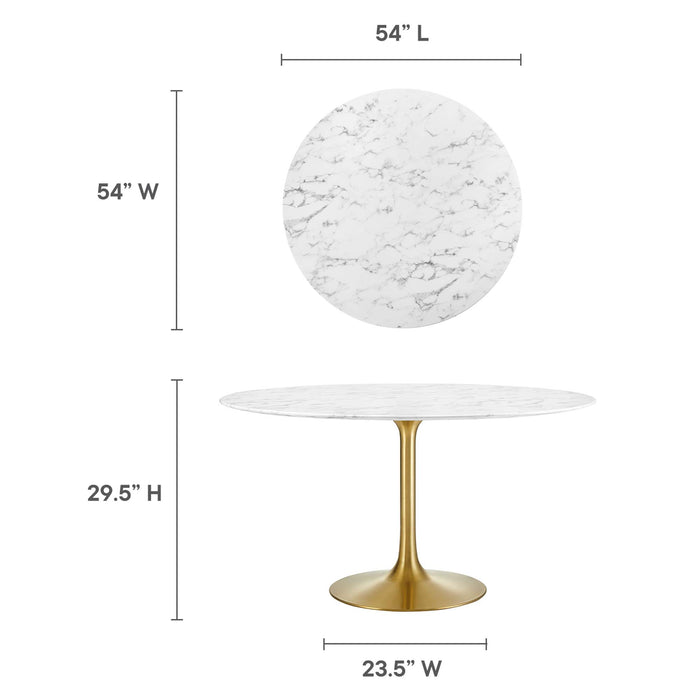 Lippa 54" Round Artificial Marble Dining Table