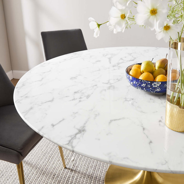 Lippa 60" Round Artificial Marble Dining Table