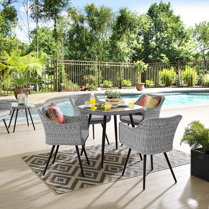 Endeavor 5 Piece Outdoor Patio Wicker Rattan Dining Set