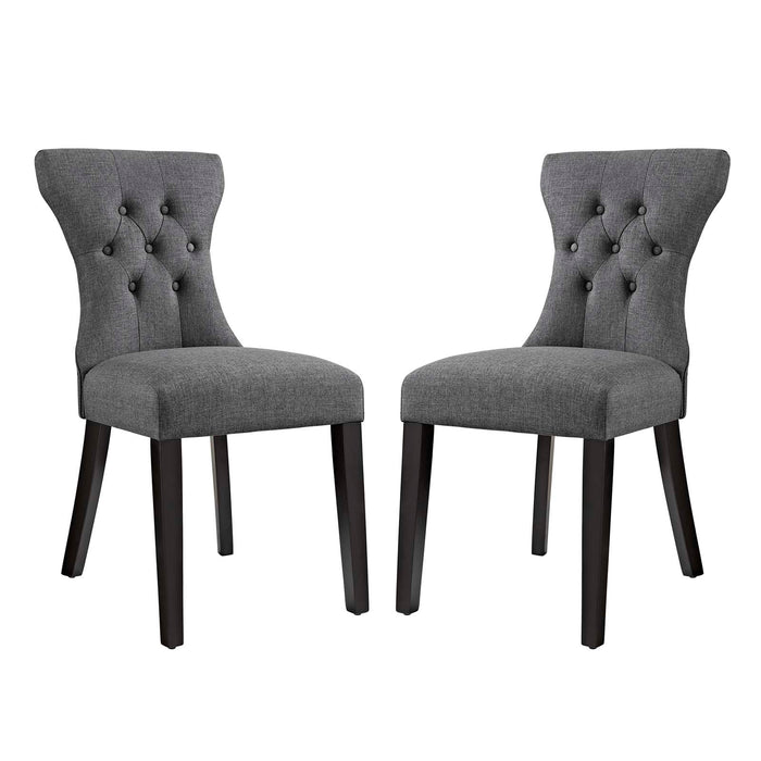 Silhouette Dining Side Chairs Upholstered Fabric Set of 2