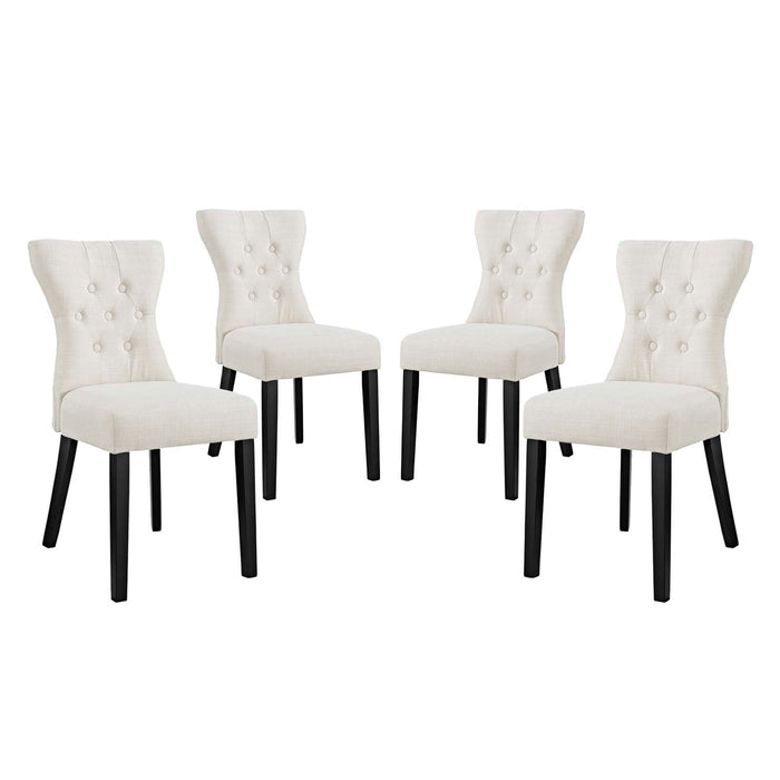 Silhouette Dining Side Chairs Upholstered Fabric Set of 4